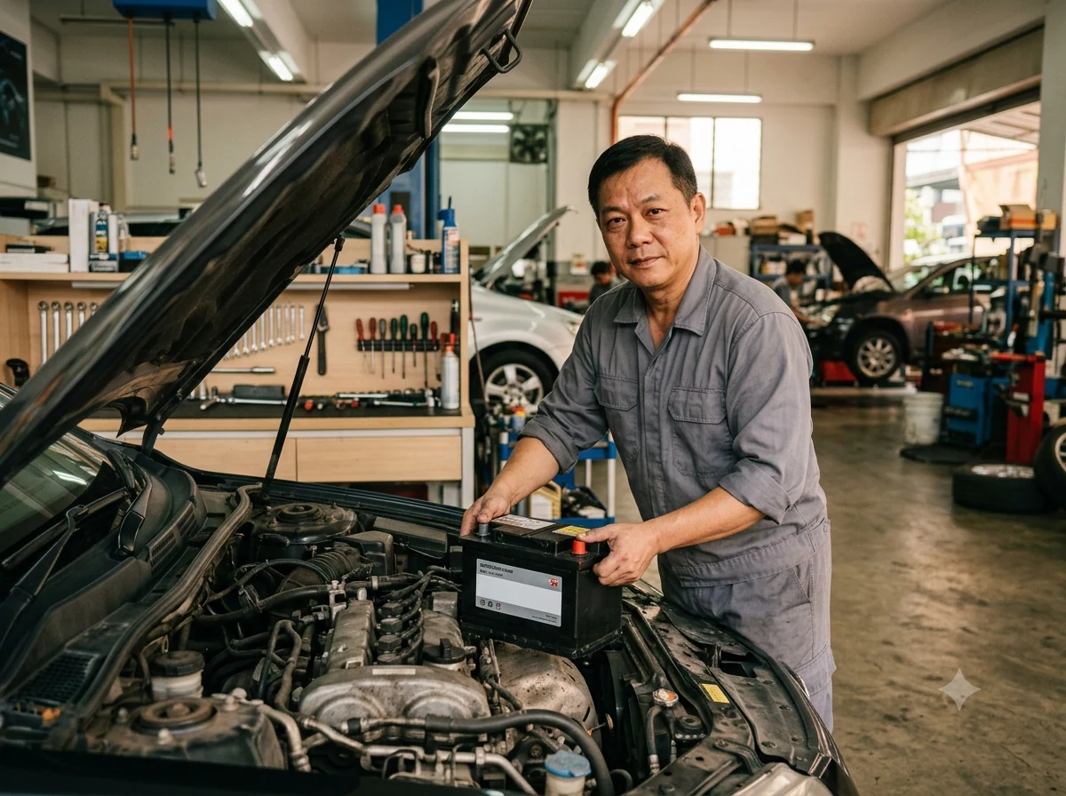 Car battery replacement service at ARH Group