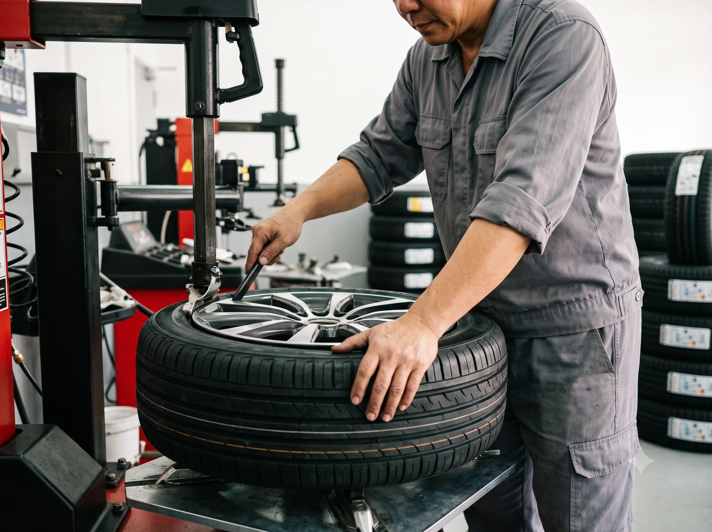 New tyres being fitted at ARH Group workshop